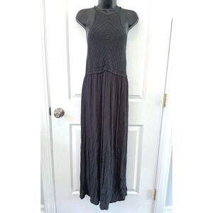 Coco + Jaimeson Dark Gray Crochet Top Maxi Dress